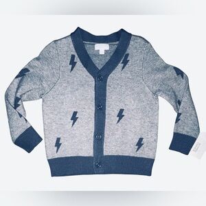 Greyson Grey & Navy Lightning Bolt Cardigan nWT 2T